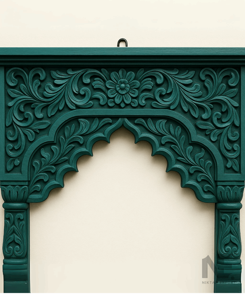 Traditional Indian Mehrab Window Design – Teal Green Color