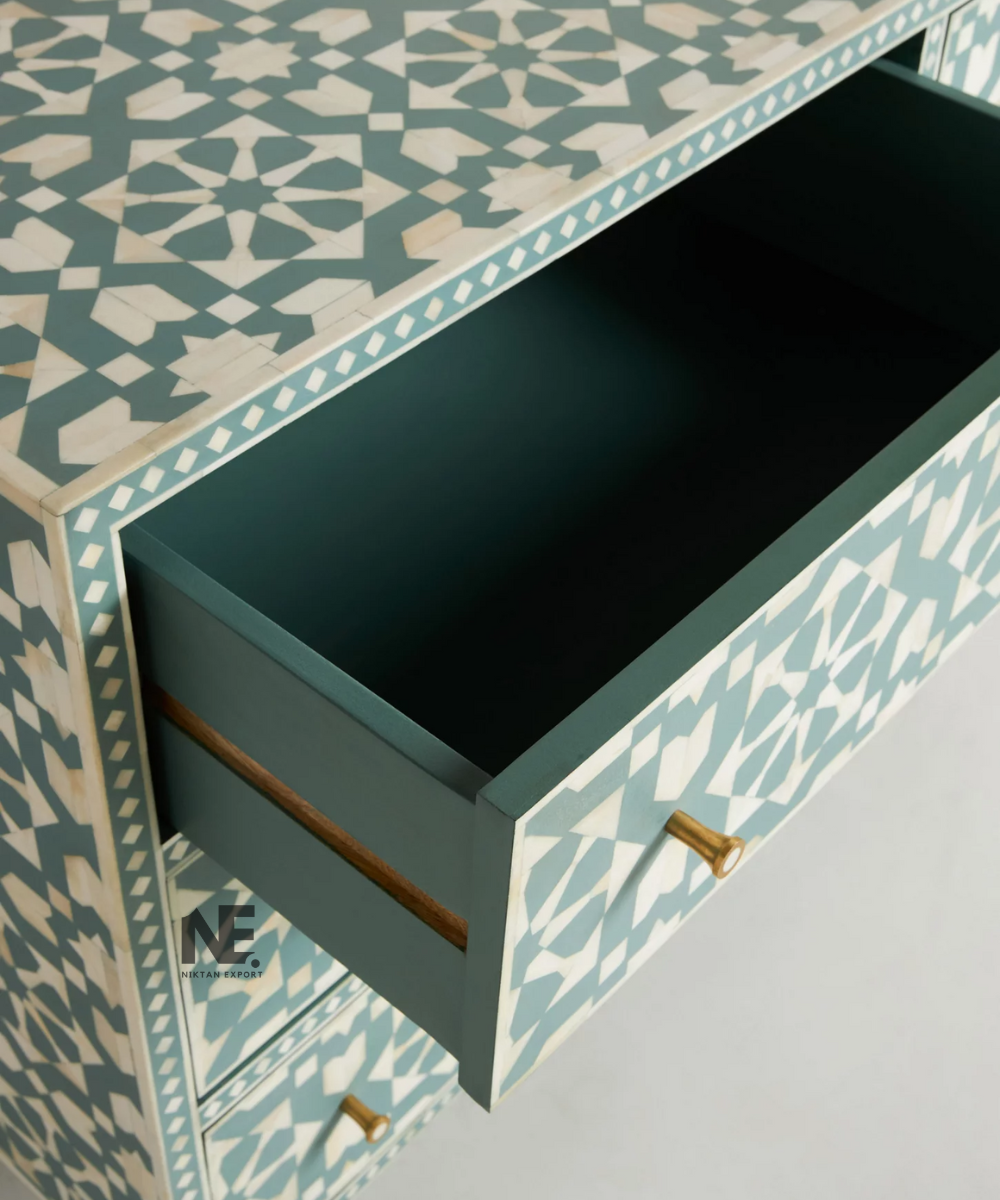 Open drawer showing inner wood finish and depth