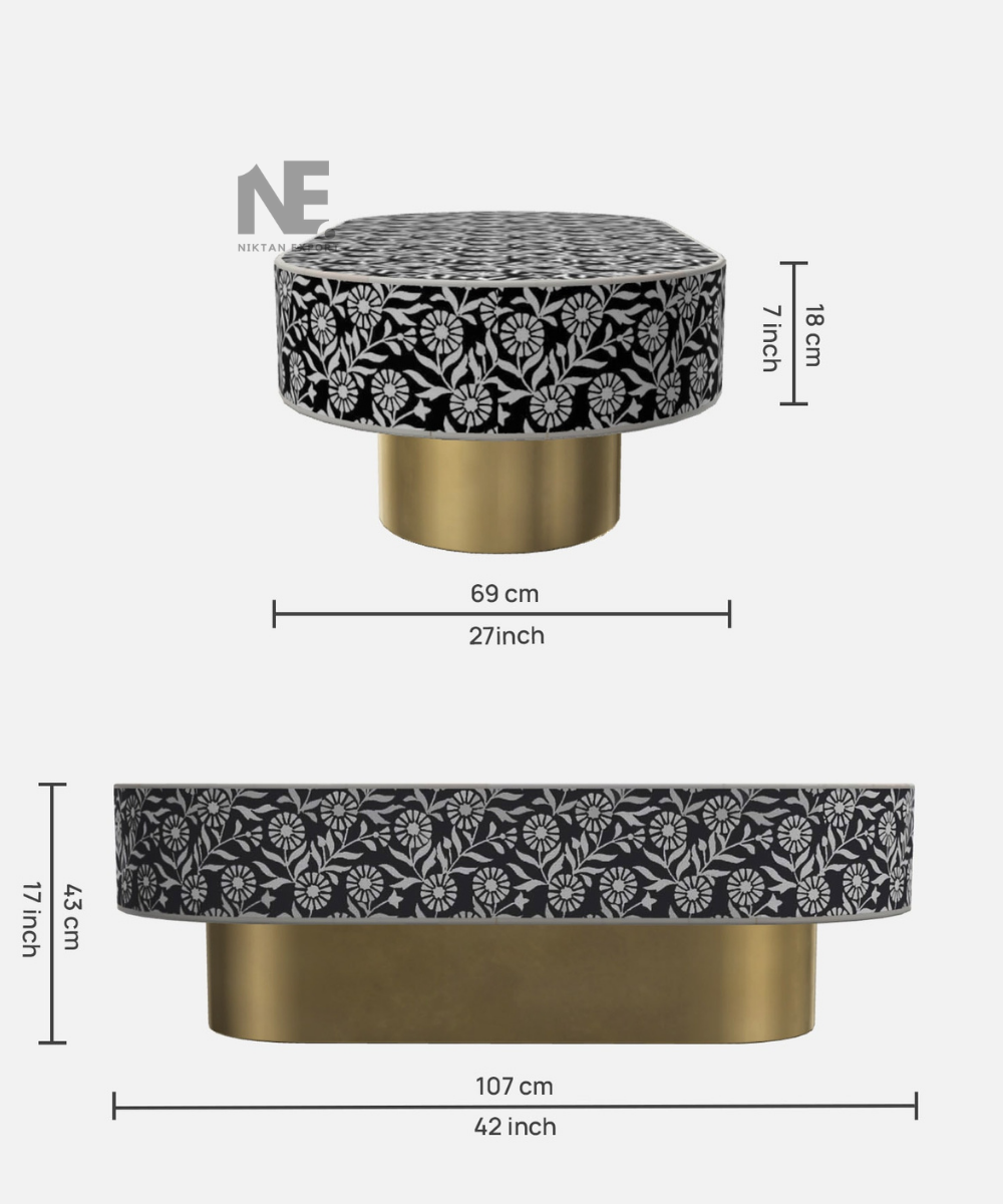 Image displaying table dimensions – 42 x 27 x 17 inches