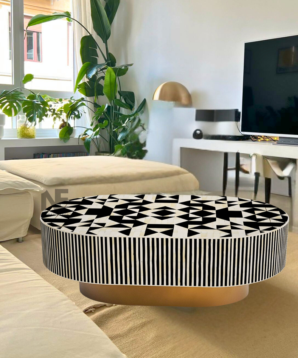 Side profile highlighting oval shape and brass base