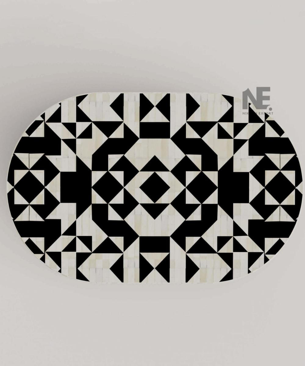 Artisan working on Jordan table inlay pattern