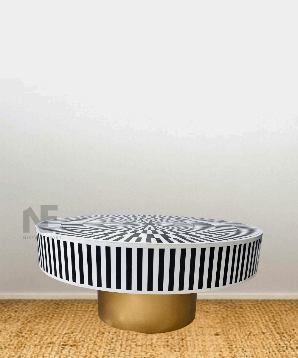 Close-up of white bone floral inlay pattern