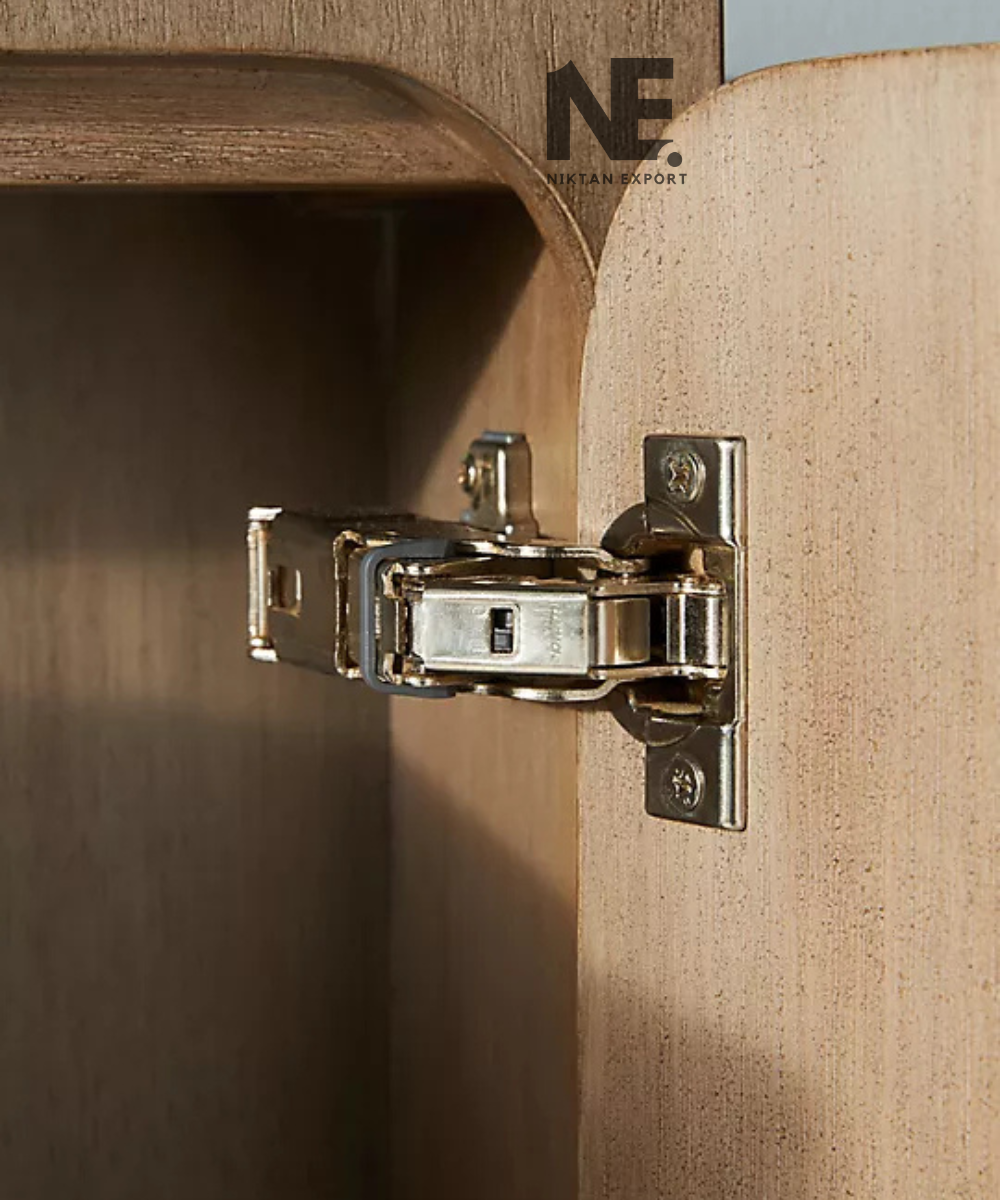 Front view of carved wooden wall-mounted cabinet