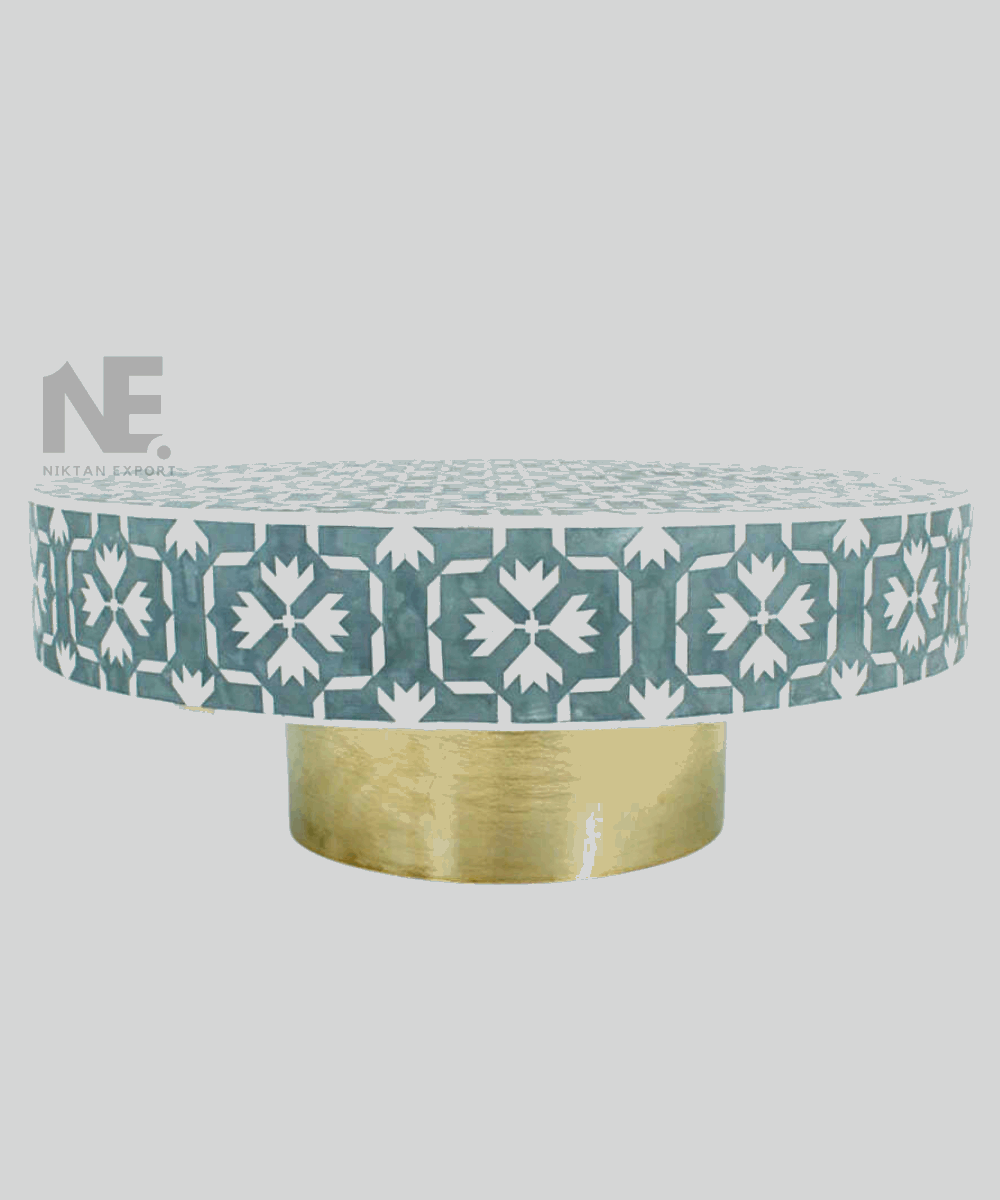 Handcrafted detailing on grey inlay surface