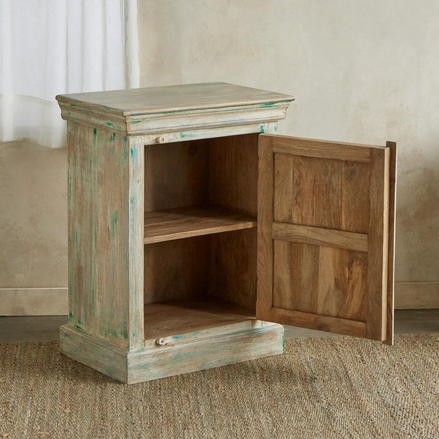 Sangariya Distressed Wooden Side Table