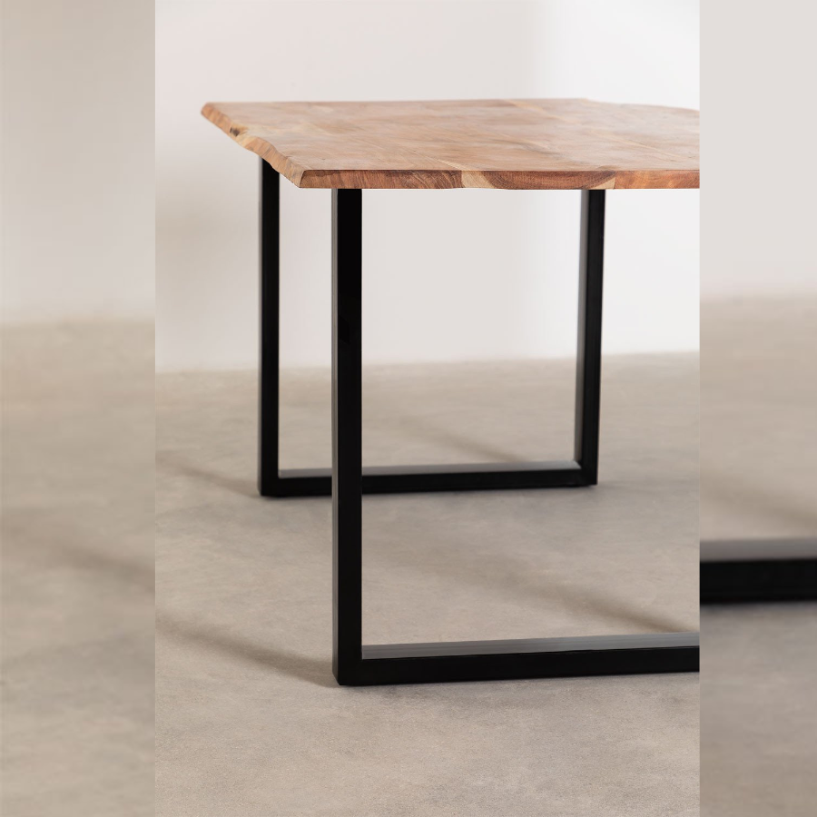 Rectangular Liveedge Dining Table in Recycled Wood