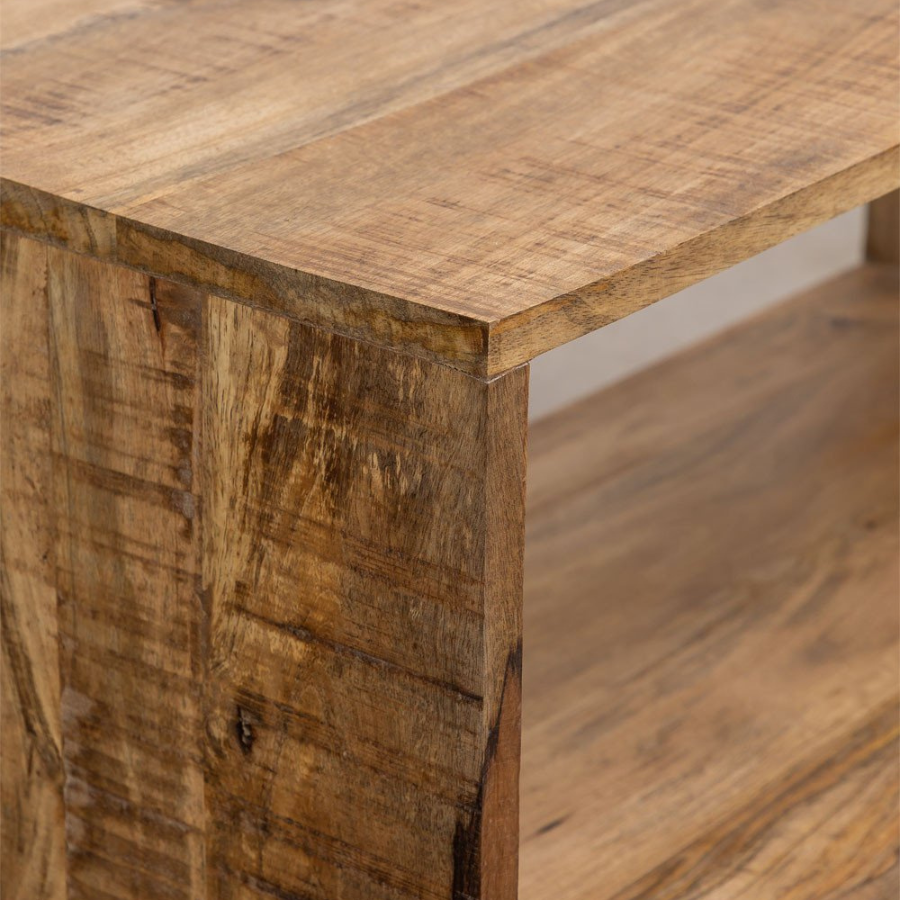 Recycled Mango Wood Coffee Table with Casters