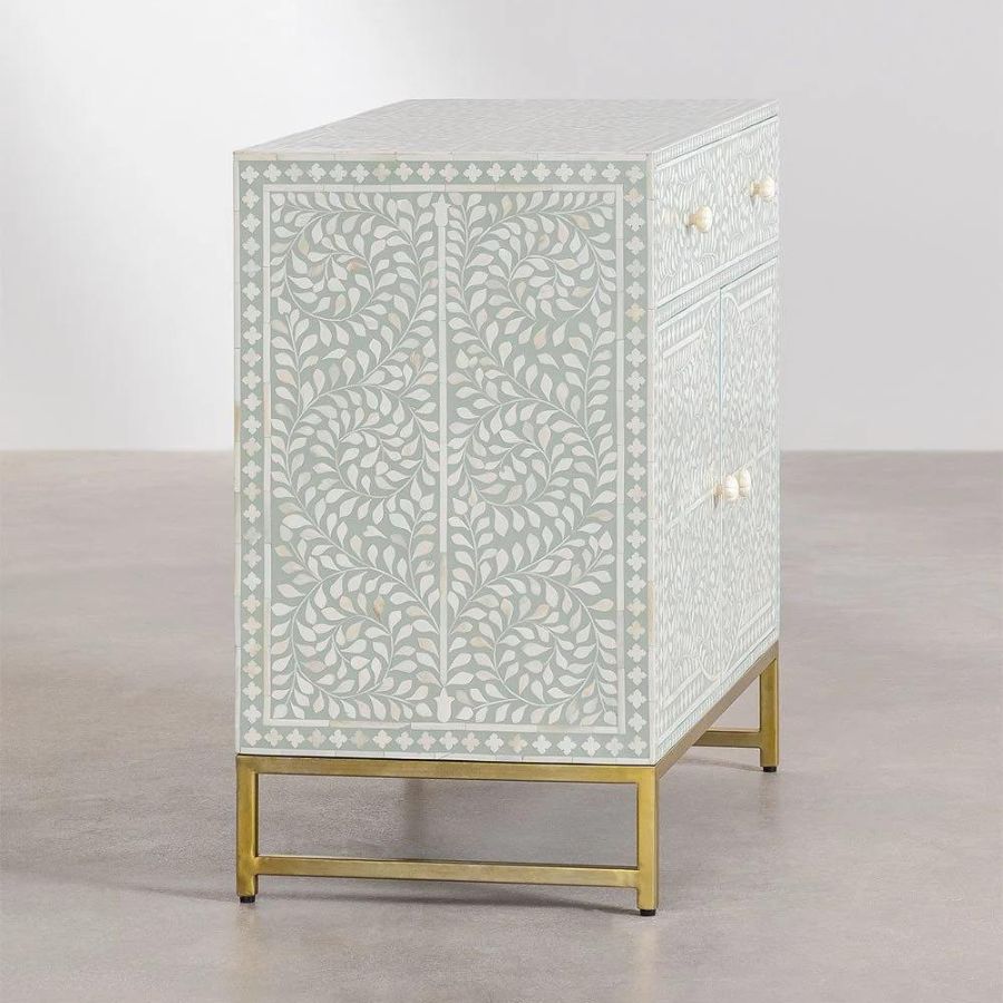 Bone Inlay Floral Design Sideboard - NikTan Export