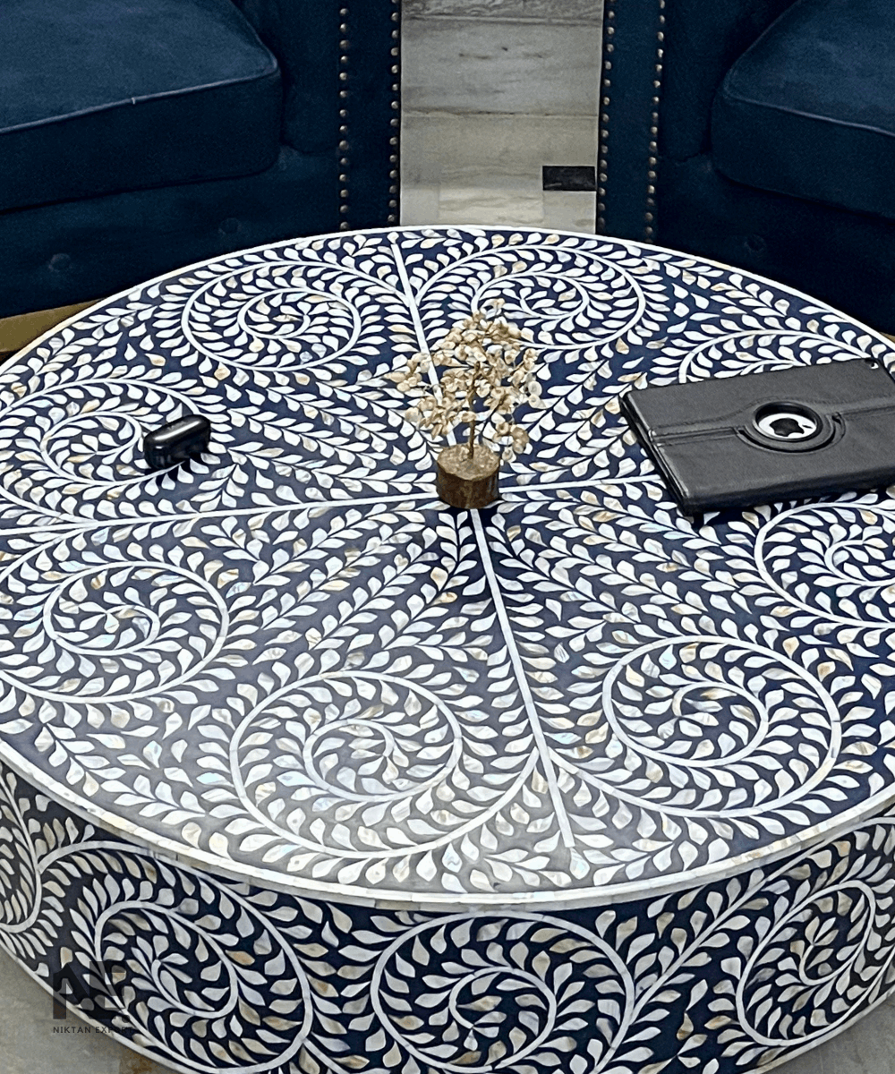 Top view showing intricate MOP inlay pattern