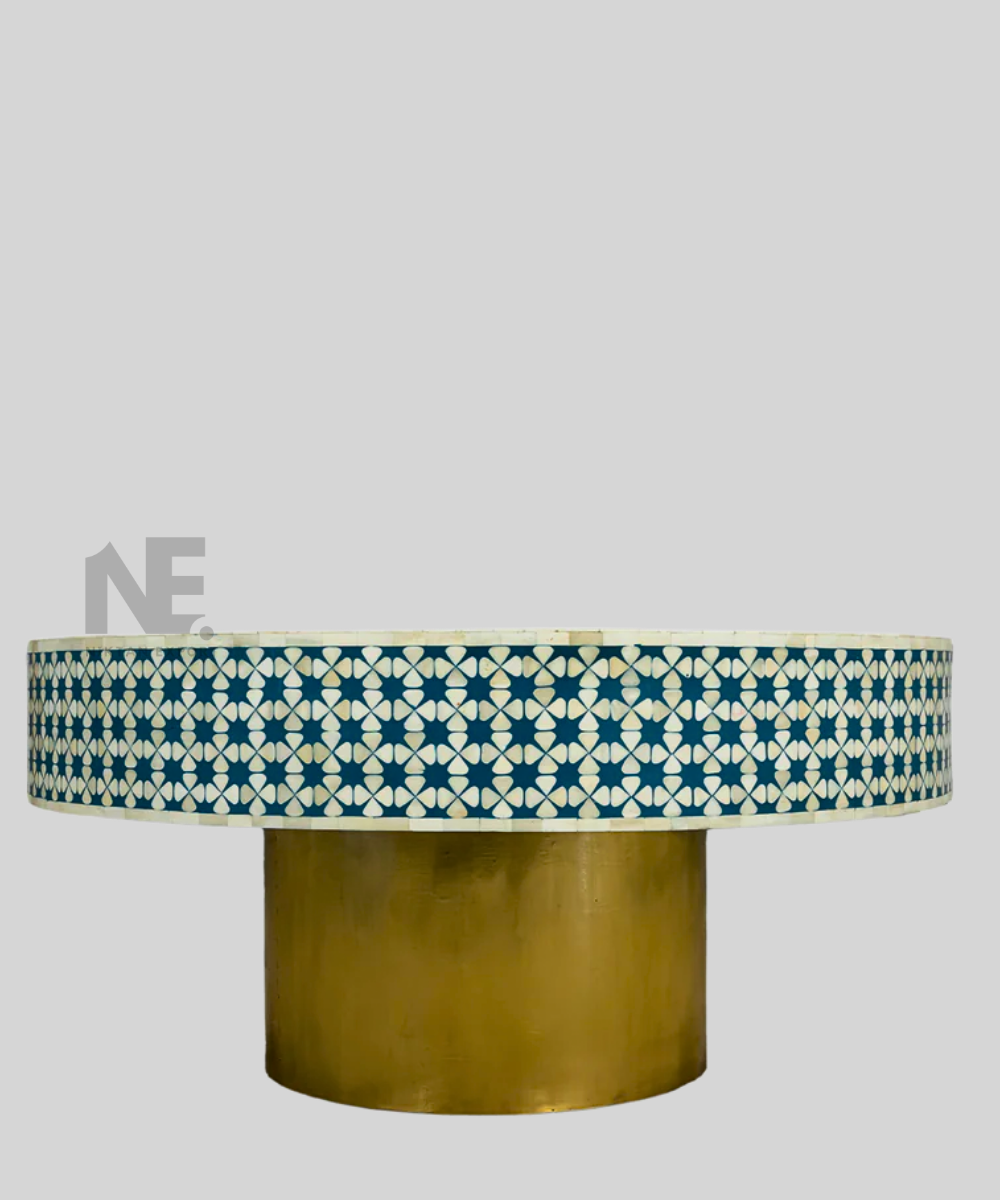 Artisan crafting the table’s inlay pattern