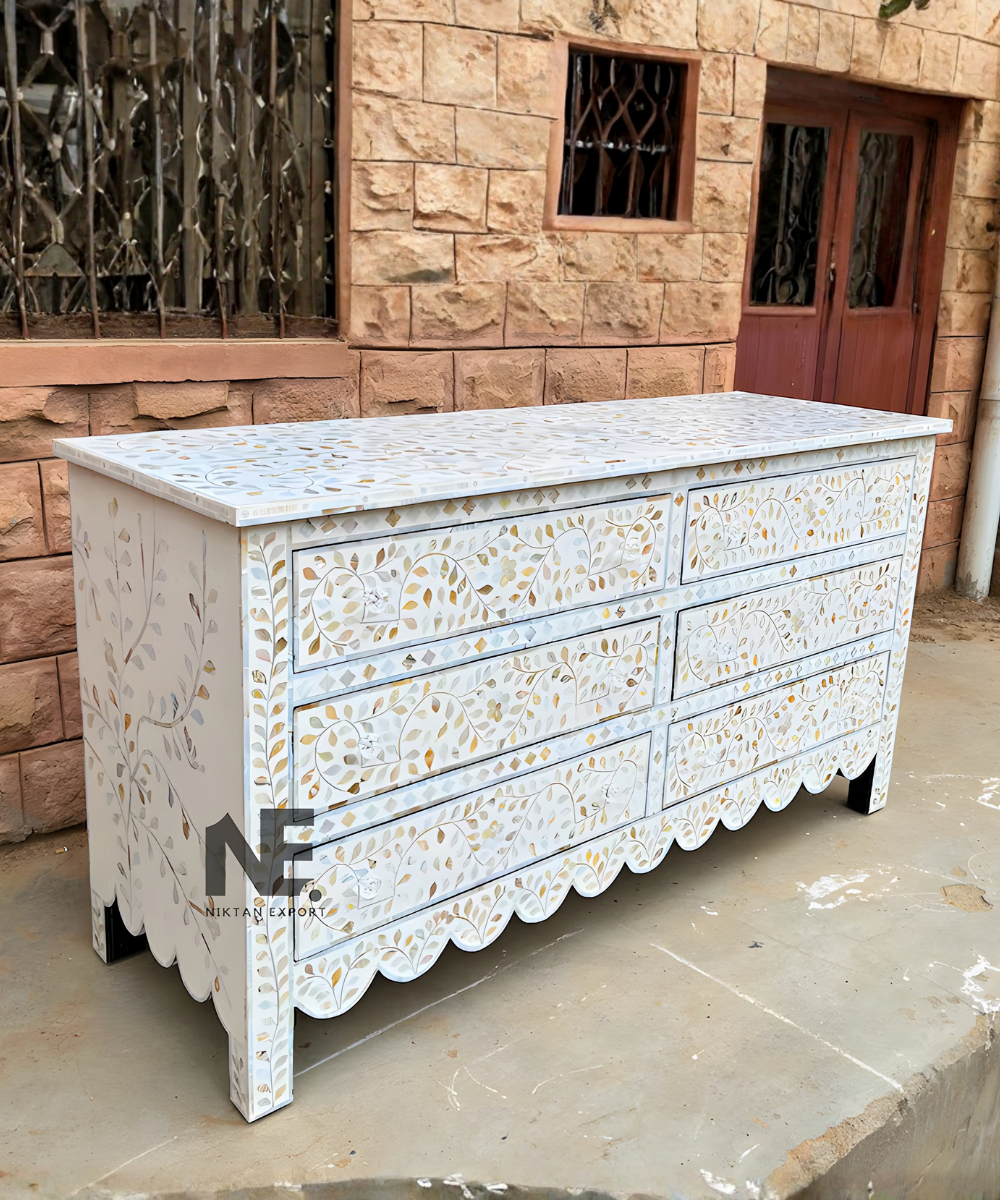 Handmade Mother of Pearl chest of drawers