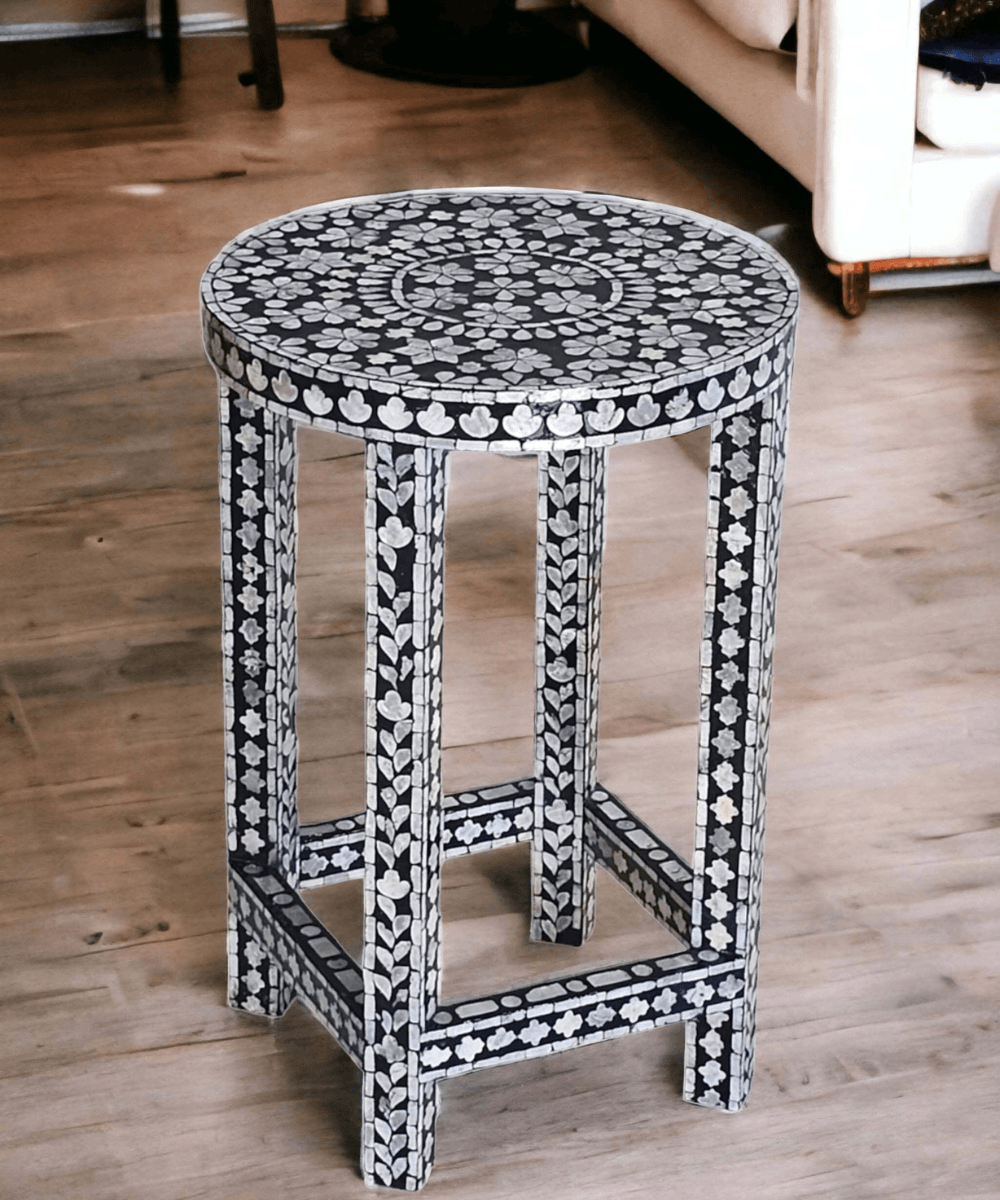 Niktan Export Mother Of Pearl Side Table, End Table Splendour - NikTan Export