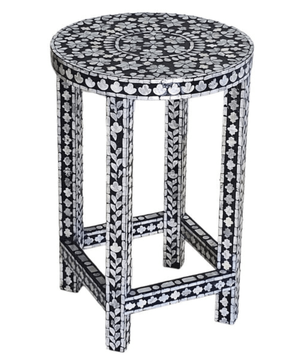 Niktan Export Mother Of Pearl Side Table, End Table Splendour - NikTan Export