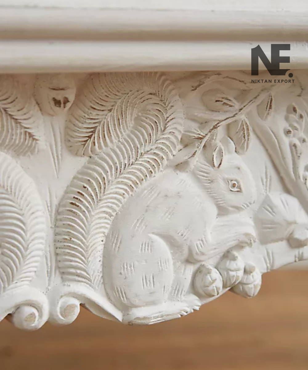Close-up of natural wood grain on dining table