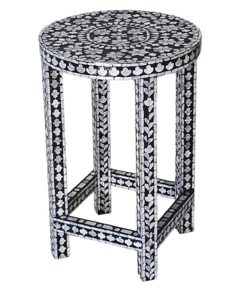 Niktan Export Mother Of Pearl Side Table, End Table Splendour - NikTan Export