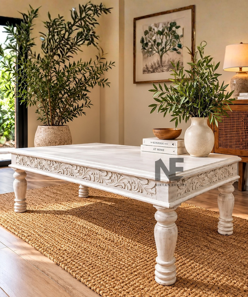 Rustic mango wood coffee table