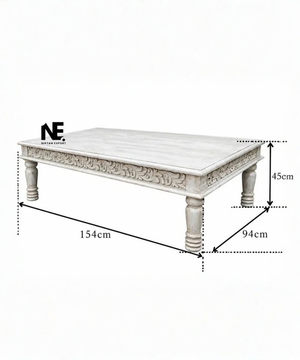 Hand-carved wooden center table