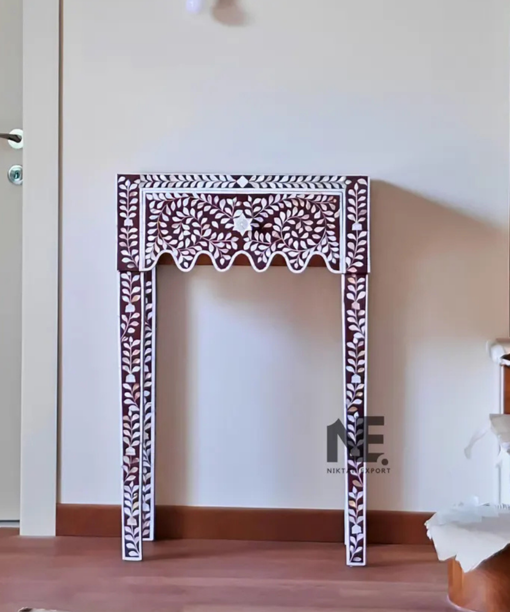 Mother of pearl inlay bedside table