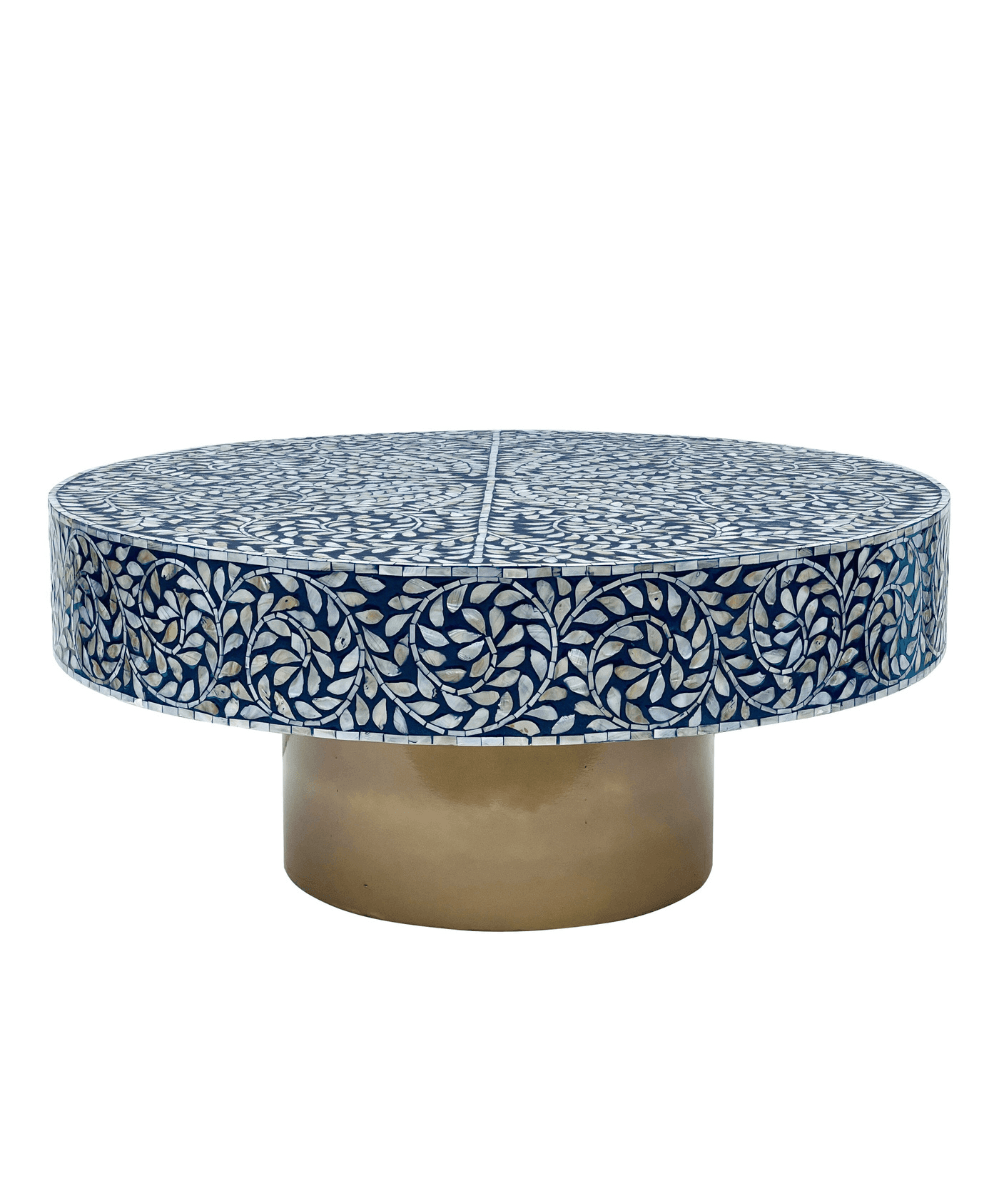 Niktan Export Mother of Pearl Coffee Table Oceanic Bliss Handcrafted - NikTan Export