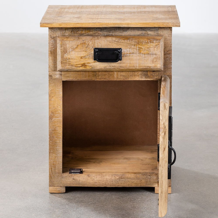 Industrial Osin Wood Bedside Table - NikTan Export