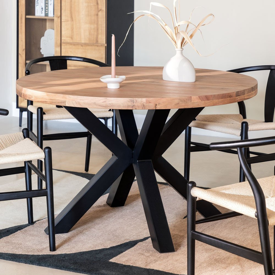 Solidwood Round Dining Table in Acacia Wood