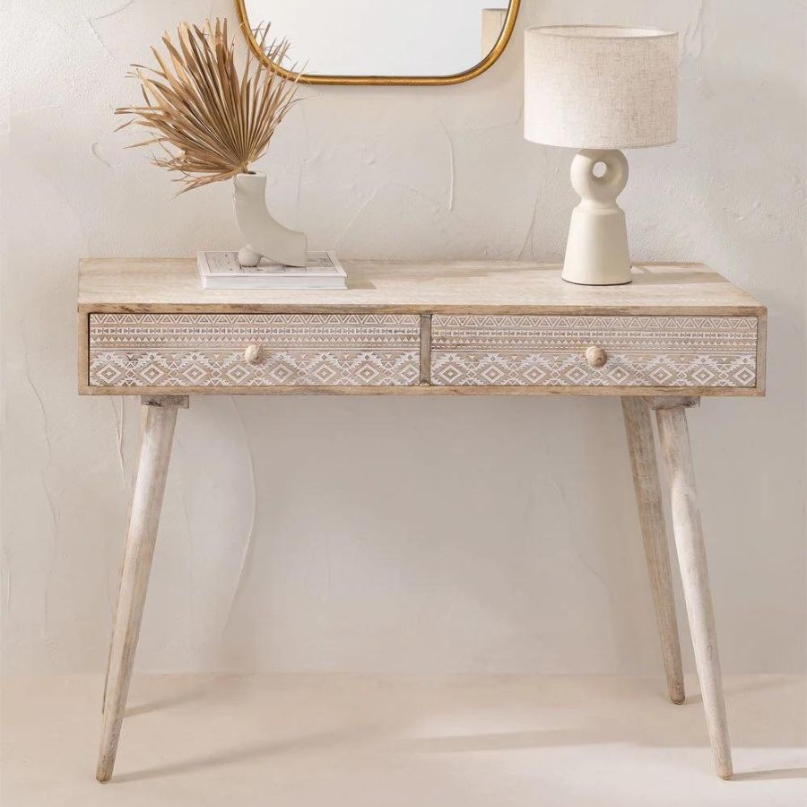 Hand carved Distress Console Table - NikTan Export