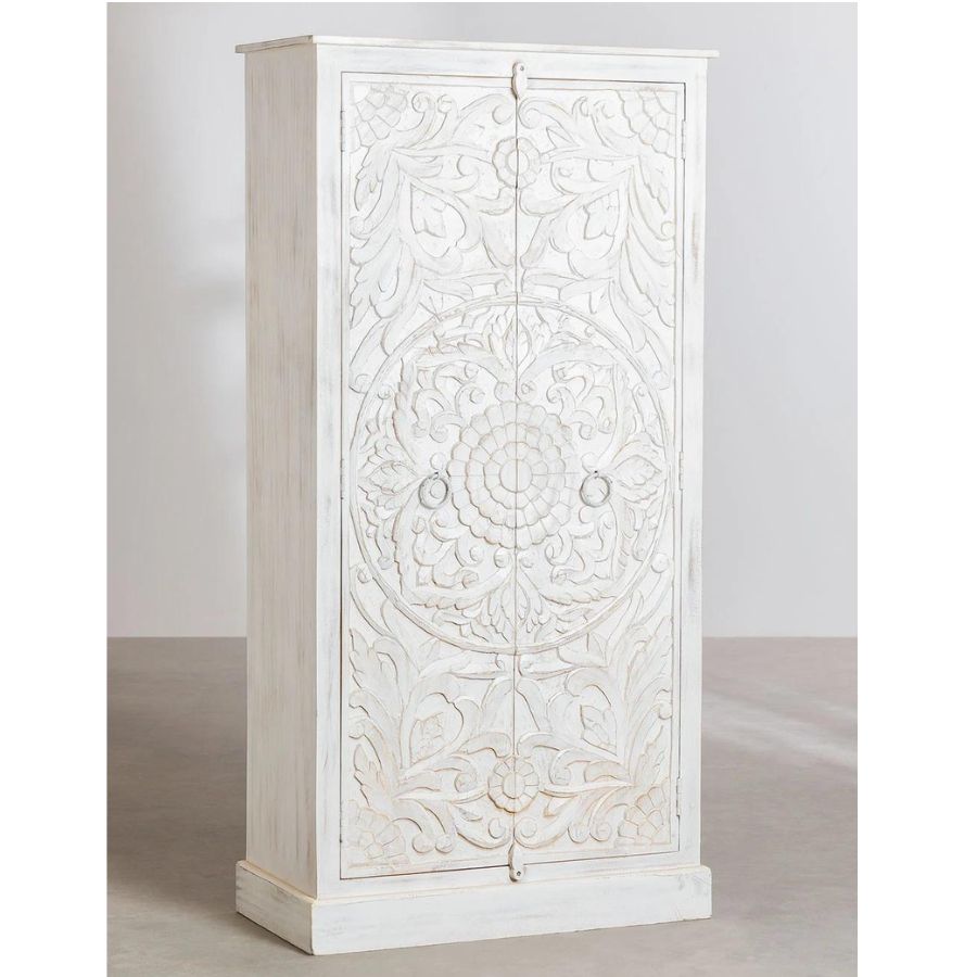 Hand Carved Solid Wood Wardrobe - NikTan Export