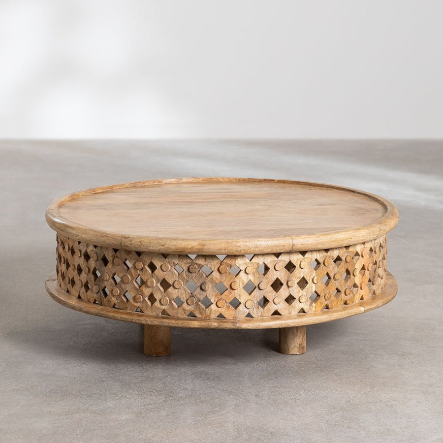 Handcarving Wooden Coffee Table - NikTan Export