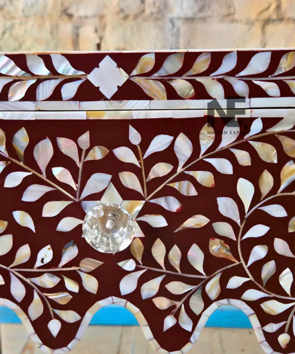 Luxury mother of pearl bedside table