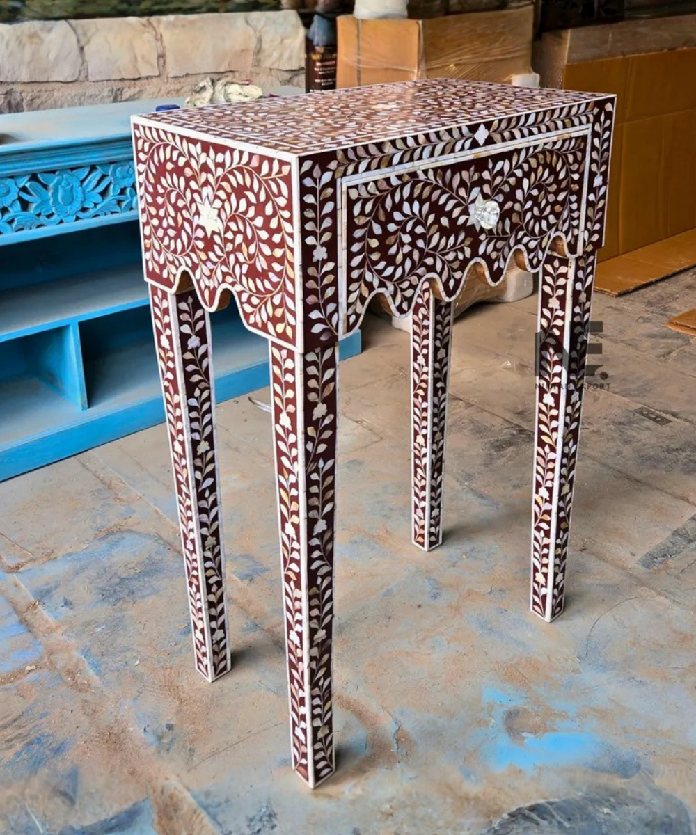 Mother of pearl inlay nightstand