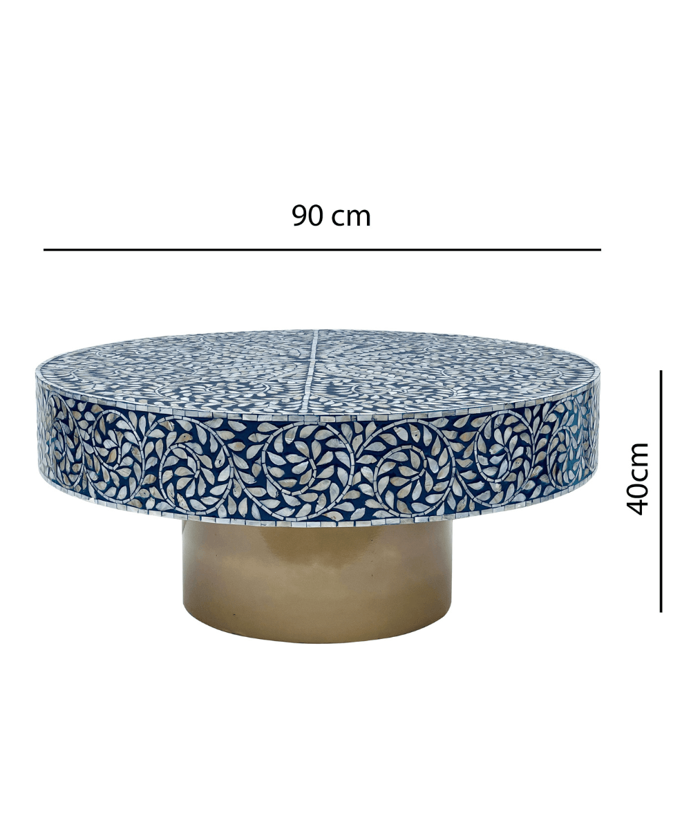 Niktan Export Mother of Pearl Coffee Table Oceanic Bliss Handcrafted - NikTan Export