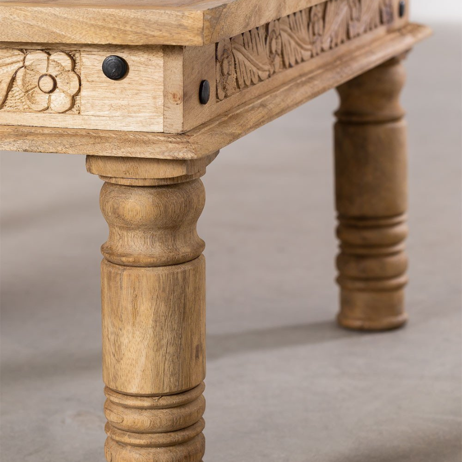 Rectangular Handcarving Coffee Table in Mango Wood