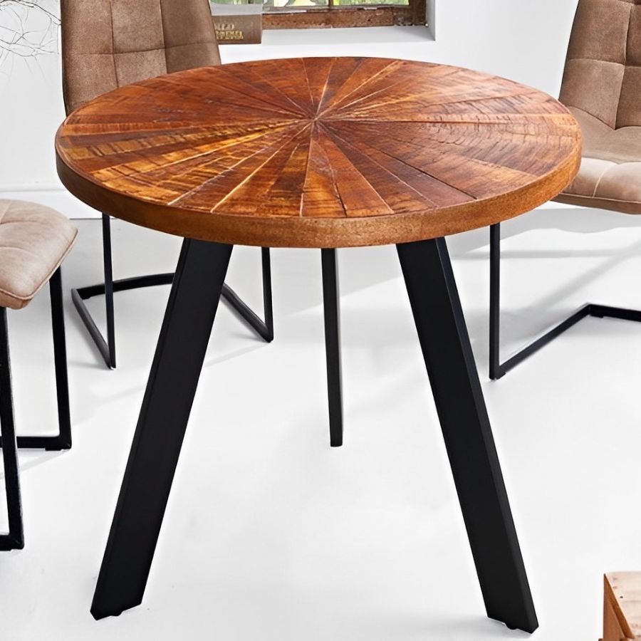 Industrial Round Dining Table 80cm Mosaic Handmade - NikTan Export