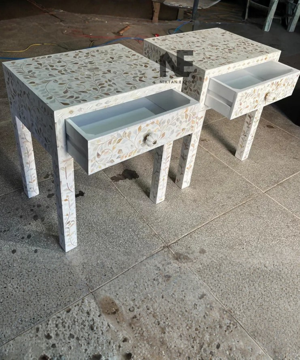 Mother of pearl inlay nightstand