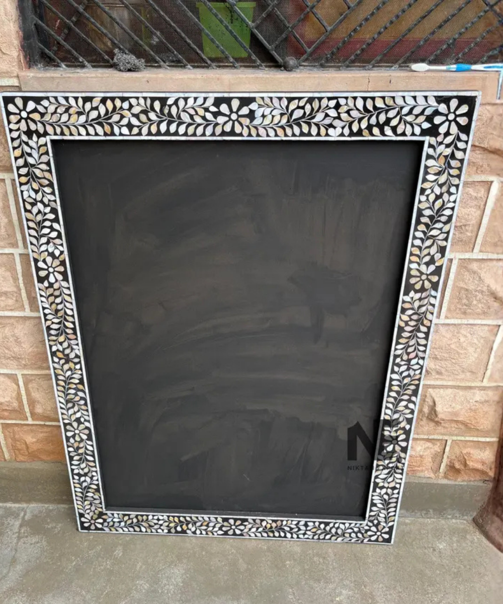 Black mother of pearl wall mirror