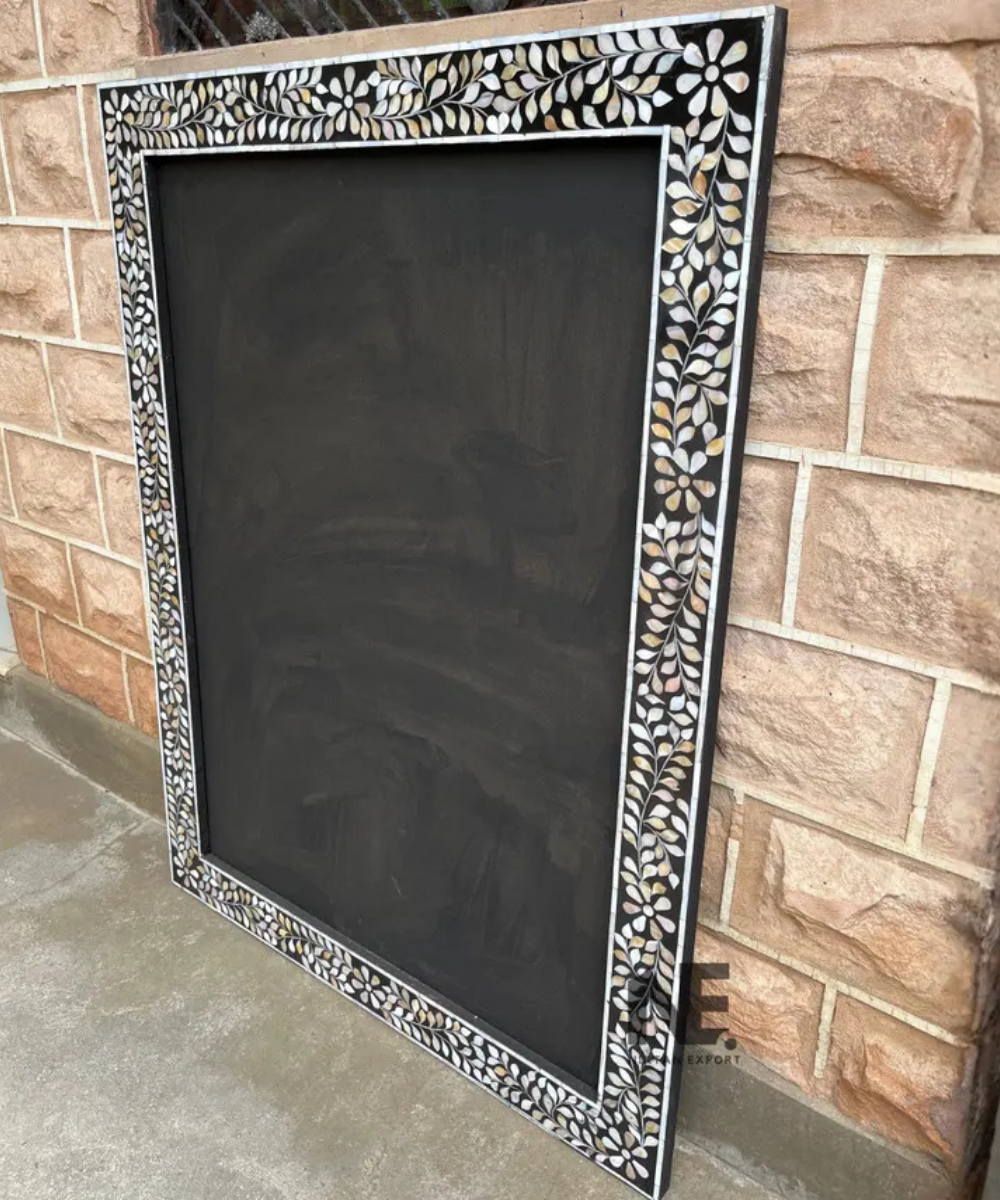 Handmade black mother of pearl mirror