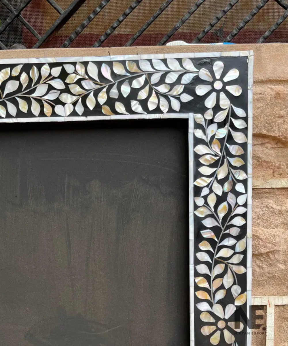 Mother of pearl inlay rectangular mirror