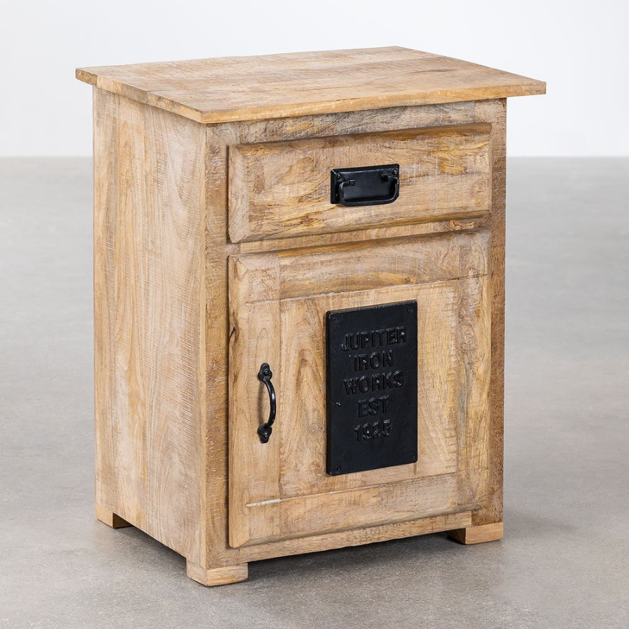 Industrial Osin Wood Bedside Table - NikTan Export