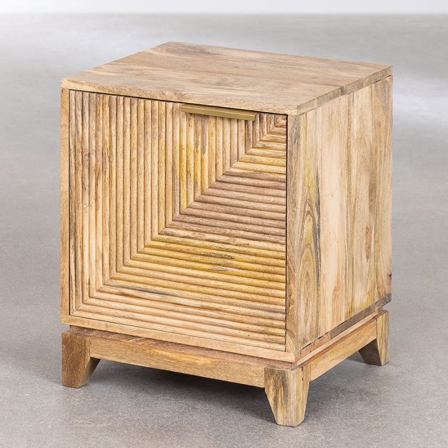 Handcarving Mango Wood Bedside Table - NikTan Export