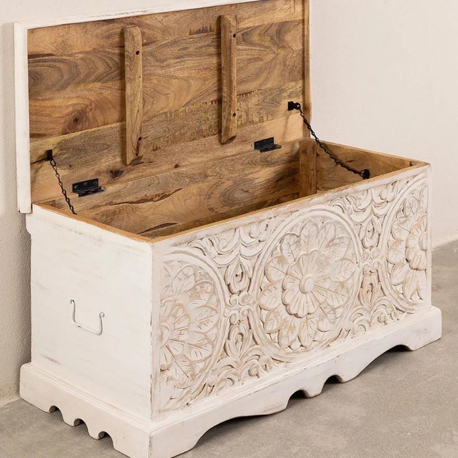 Solid Wood Trunk Color White