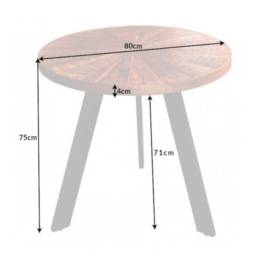 Industrial Round Dining Table 80cm Mosaic Handmade - NikTan Export