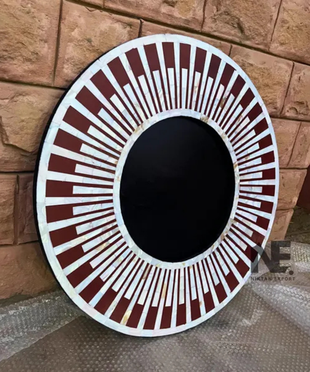 Handmade mother of pearl wall mirror