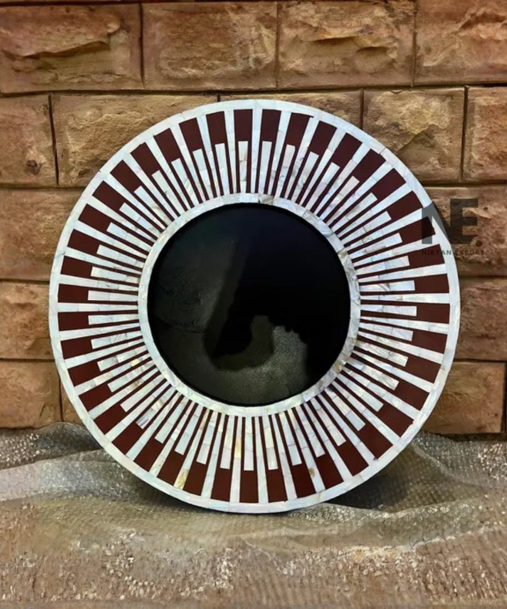 Luxury mother of pearl stripe mirror