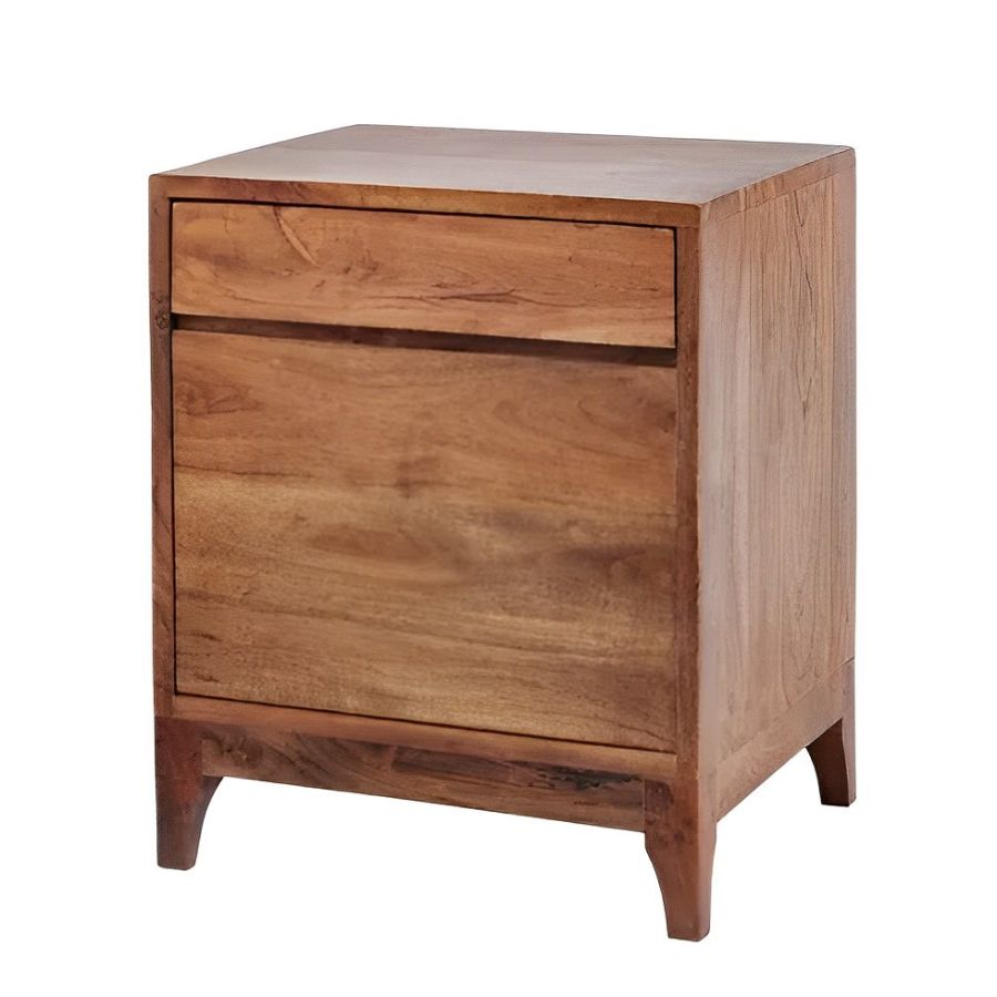 Oiled Acacia Wood Bedside Table 40cm