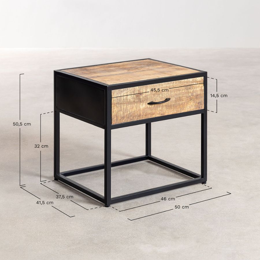 Industrial Design Bedside Table - NikTan Export