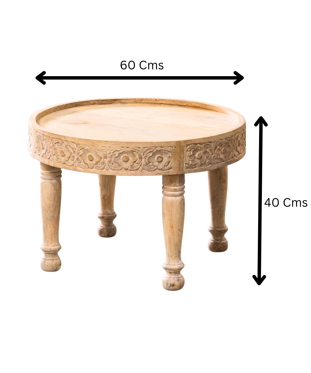 Overhead view showcasing round tabletop design