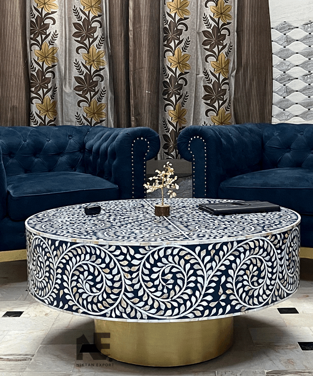 Oceanic Bliss Mother of Pearl coffee table full view