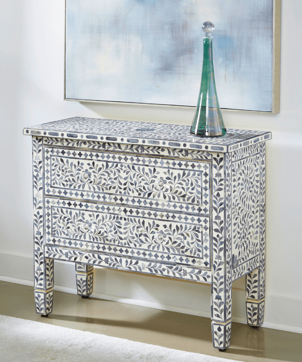 Niktan Export Mother of Pearl Chest of Drawers Artisan Swirl - NikTan Export