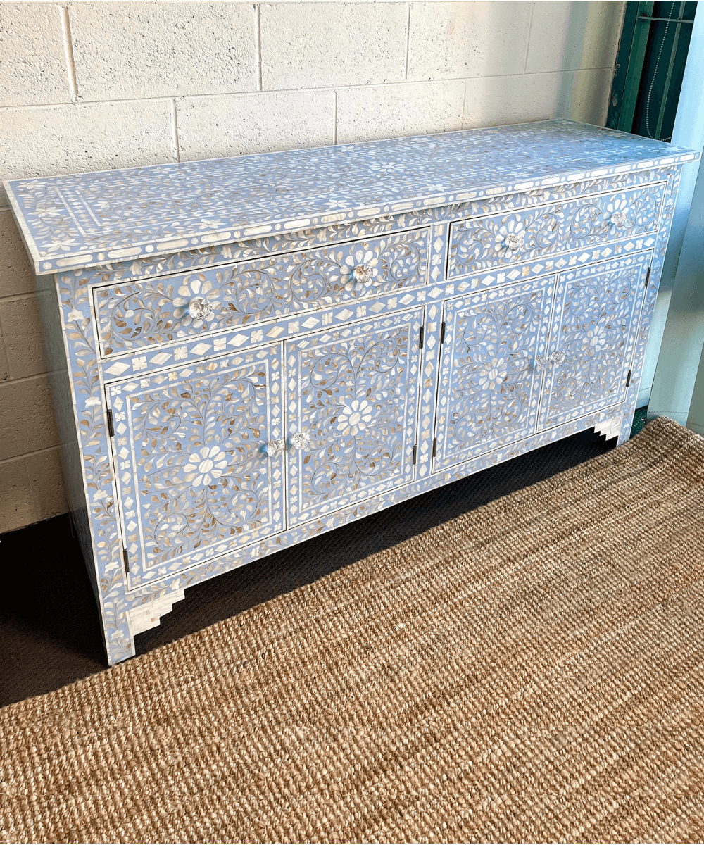 Side View of Blue Inlay and Frame