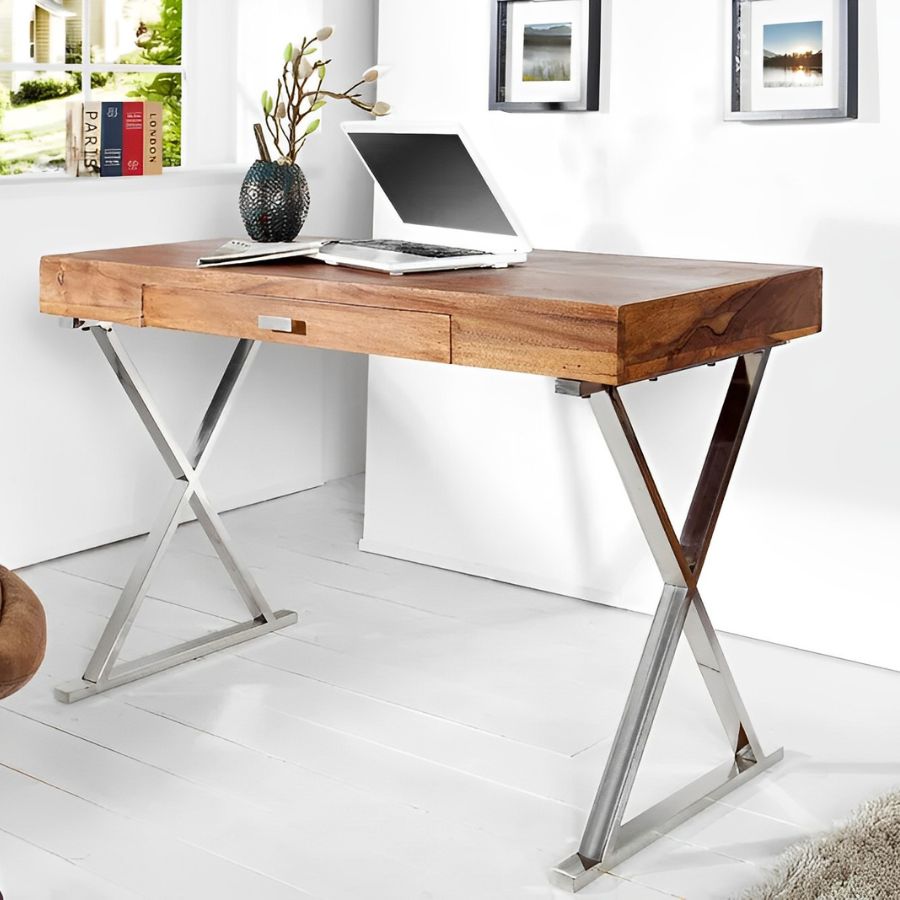 Sheesham Stone Finish Office Table 120cm